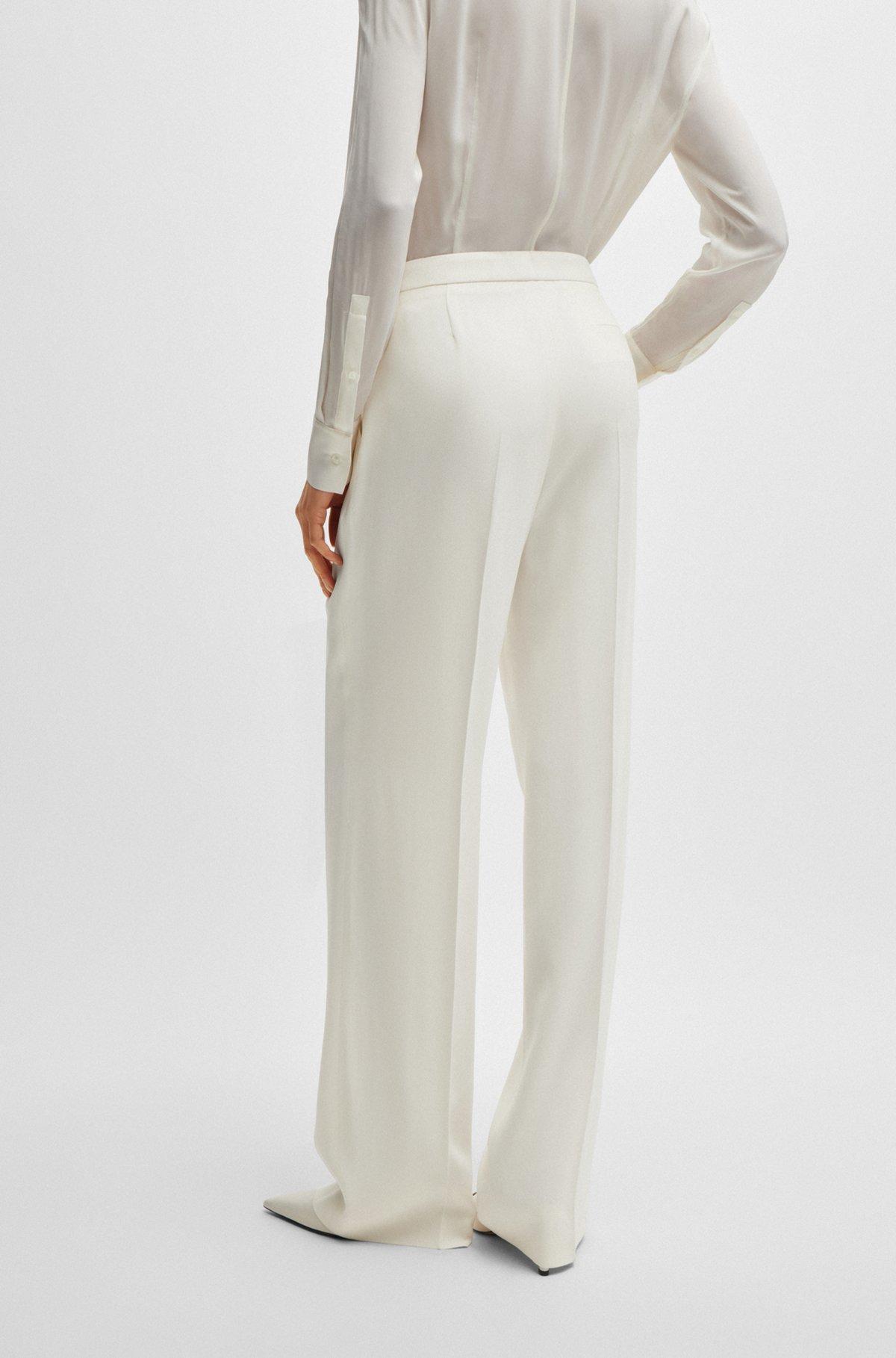 Regular-fit trousers in matte fabric Product Image