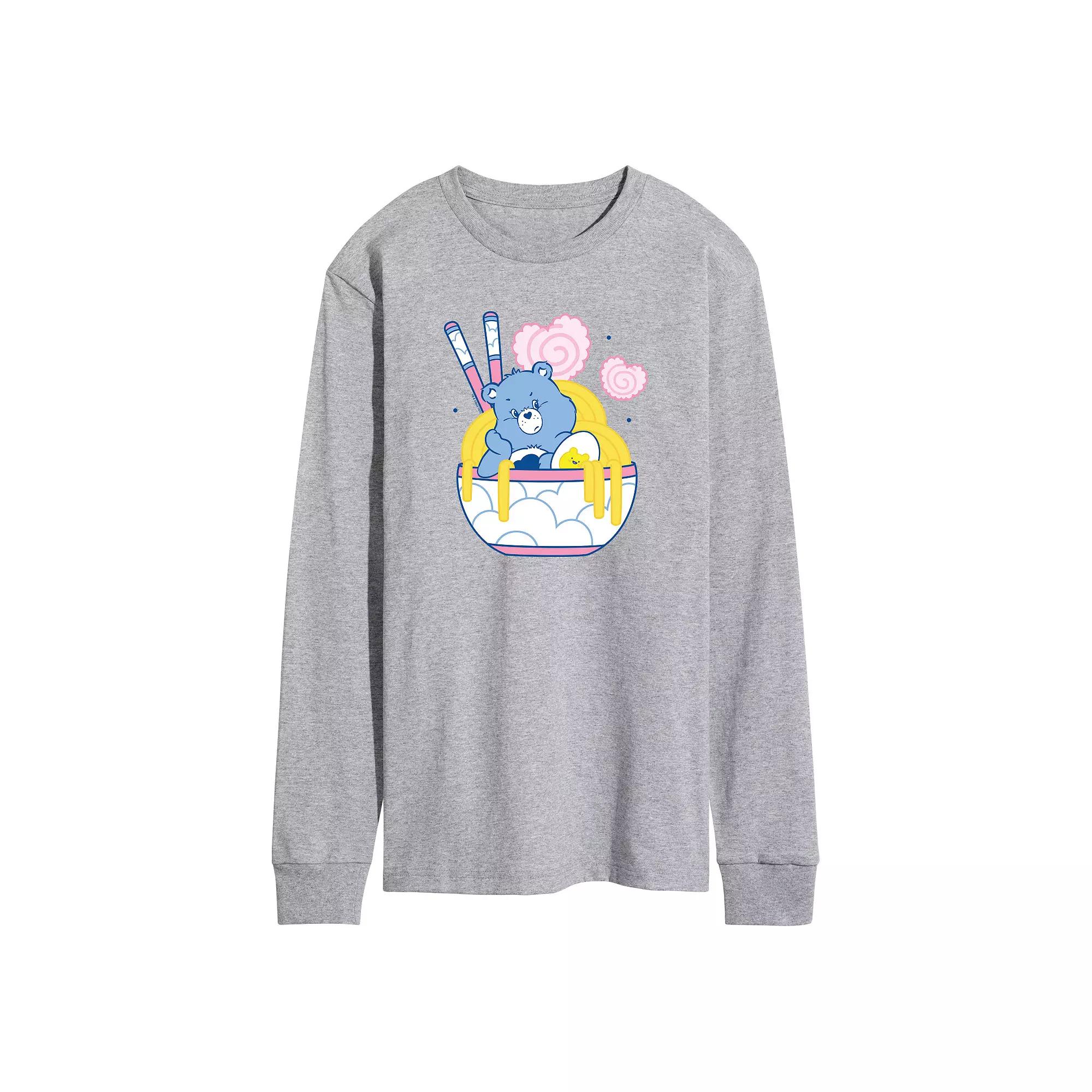 Men's Care Bears Grumpy Ramen Bowl Long Sleeve Graphic Tee,  Product Image