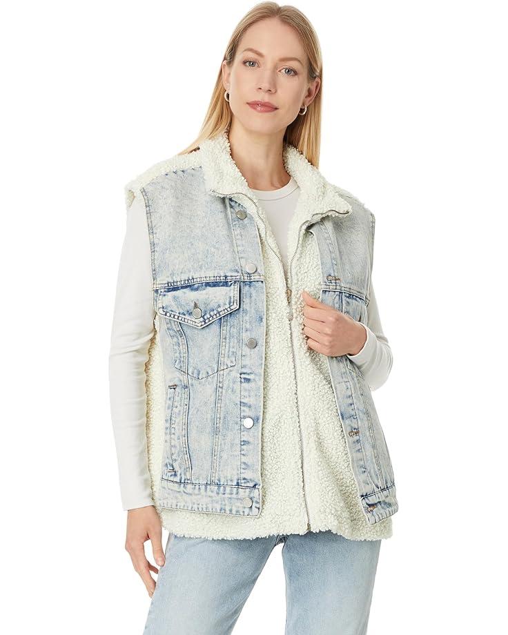 Oversized Faux Suede and Sherpa Trucker Jacket Product Image