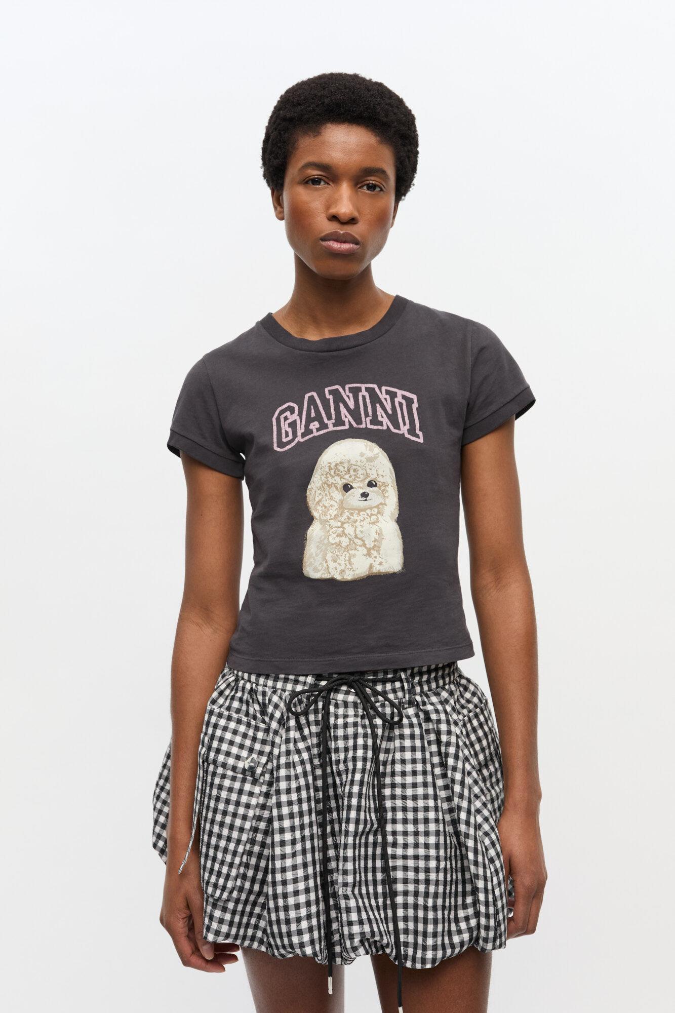 Black Poodle Cropped T-shirt Product Image