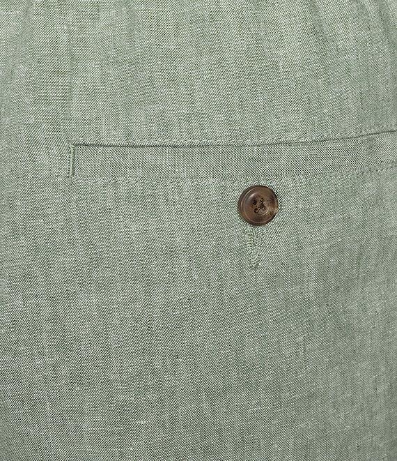 Roundtree & Yorke Luxury Linen Blend Flat Front Drawstring 8#double; Inseam Solid Shorts Product Image