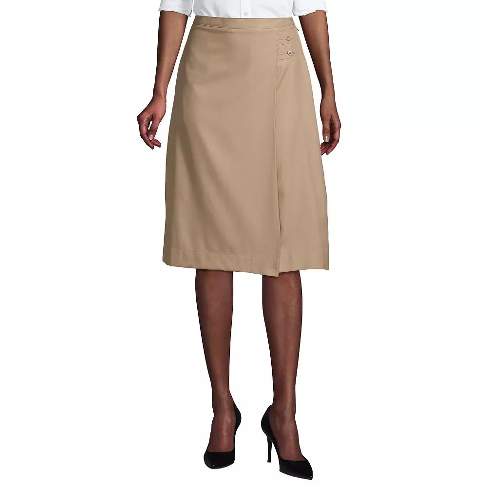 Women's Lands' End Solid Below the Knee A-line Skirt, Size: 14, Green Product Image