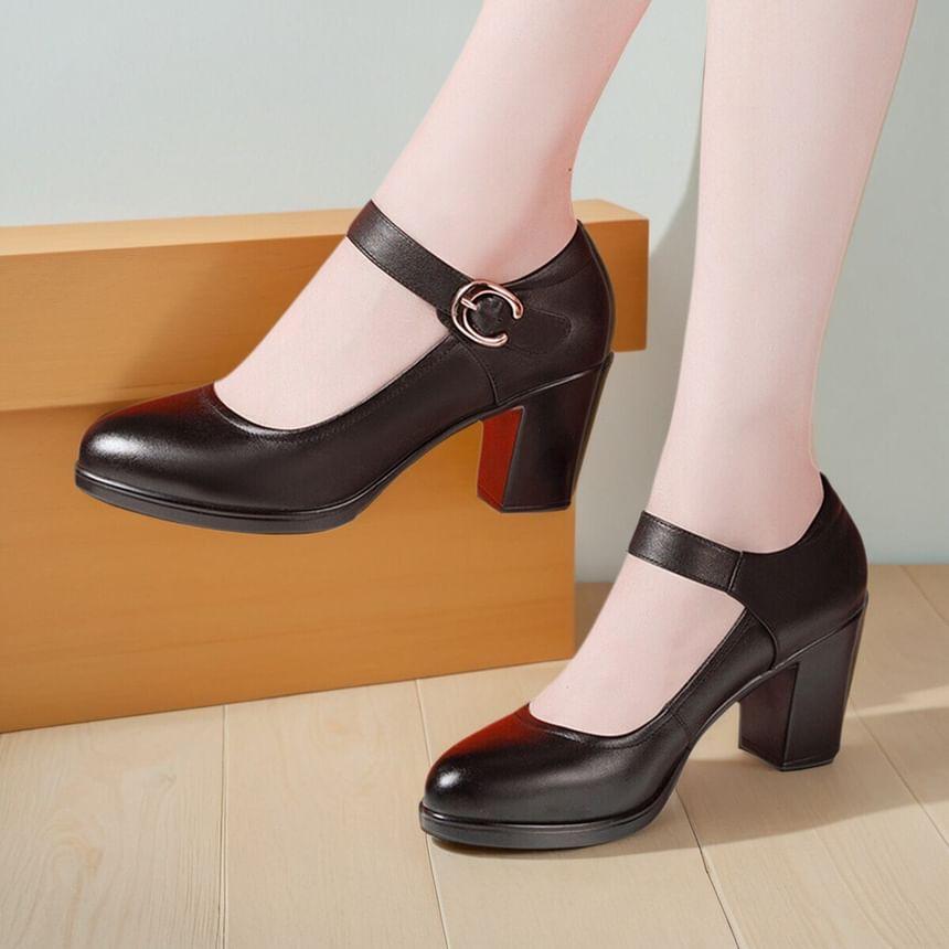 Block Heel Mary Jane Pumps Product Image