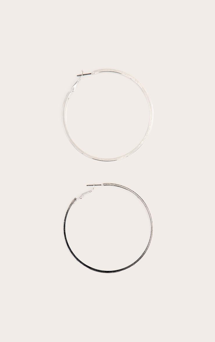 Silver Smooth Large Hoop Earrings Product Image