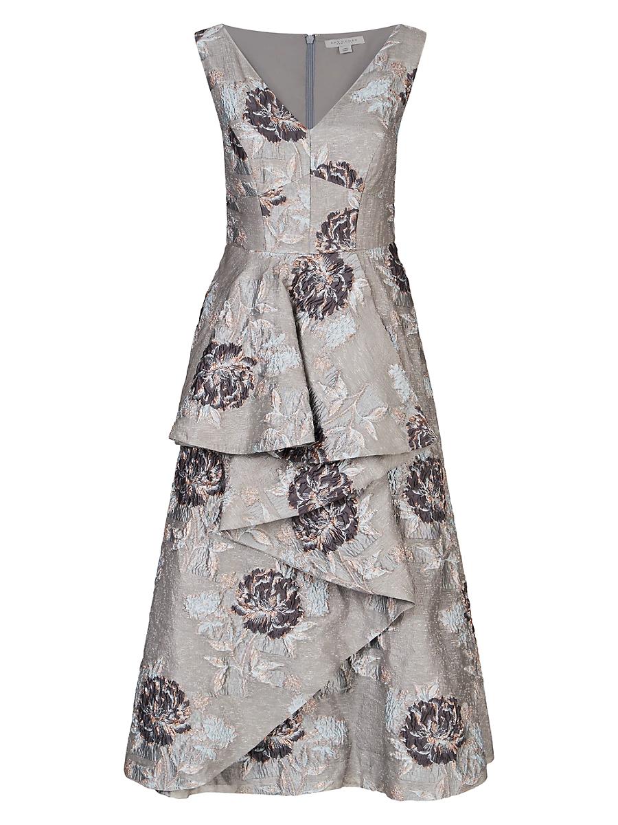 Womens Elsie Floral Drape Cocktail Dress Product Image
