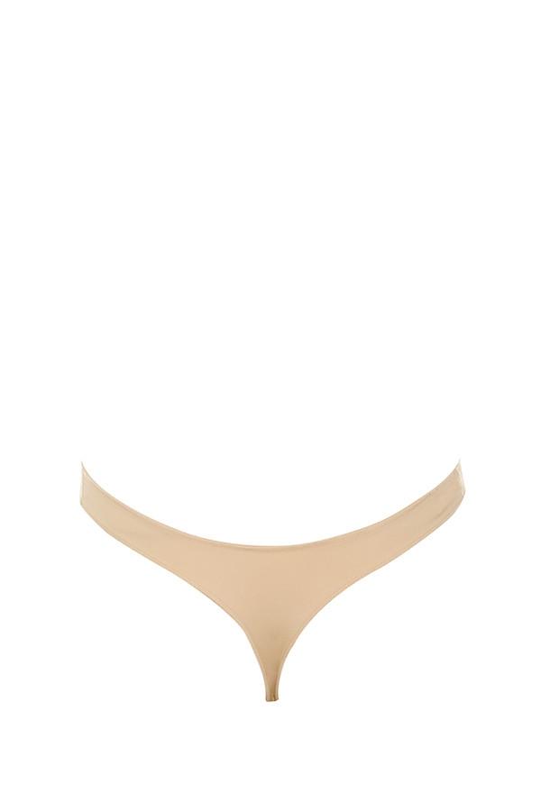  beige plunge self adhesive backless bodysuit Product Image