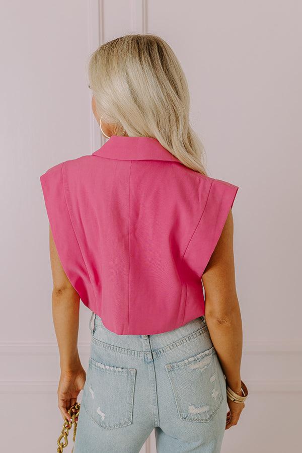Champagne Cruising Crop Top in Bubblegum Pink Product Image
