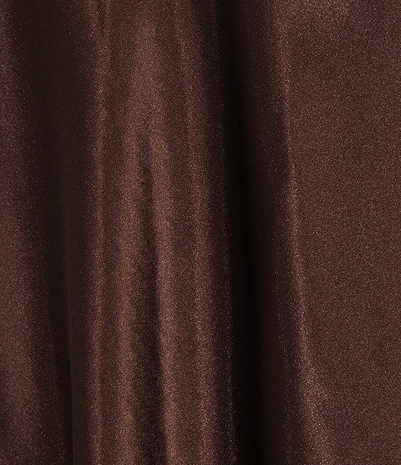 Jump Rhinestone Trim Drape Neck Long Dress Product Image