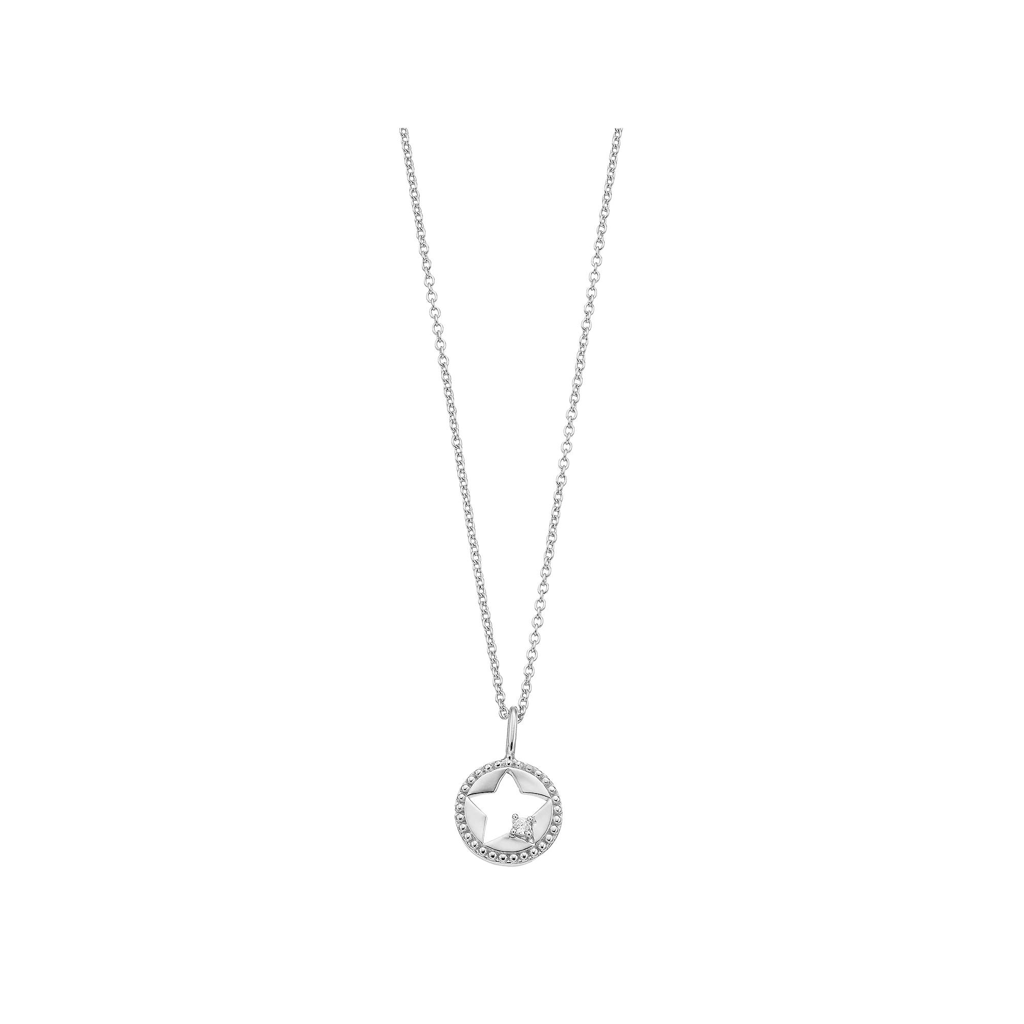 SIRI USA by TJM Sterling Silver Cubic Zirconia Star Open Work Pendant Necklace, Women's, Size: 18" Product Image