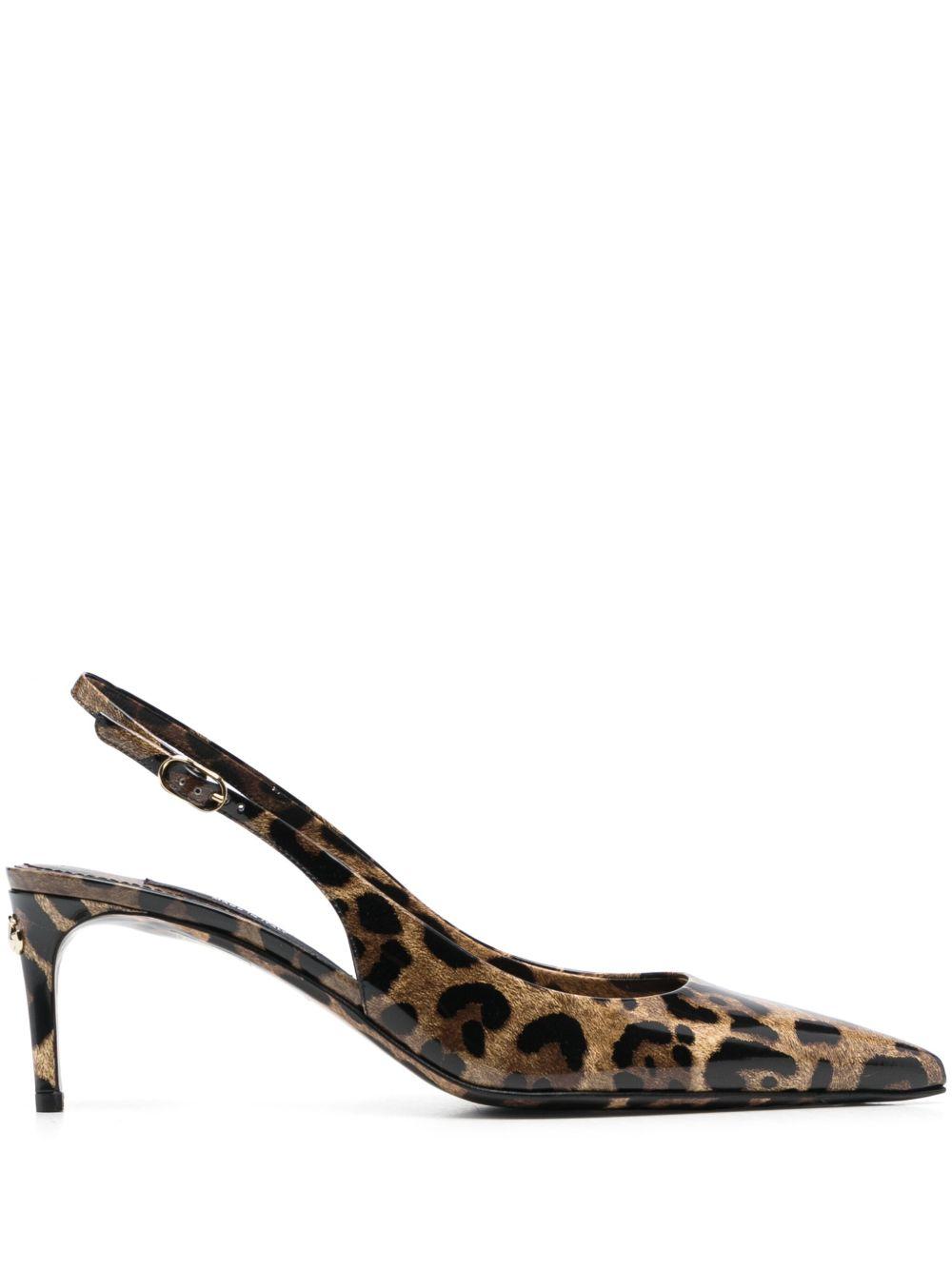 DOLCE & GABBANA Luxurious Leopard Printed Slingback Pumps For Women In Lavender Product Image