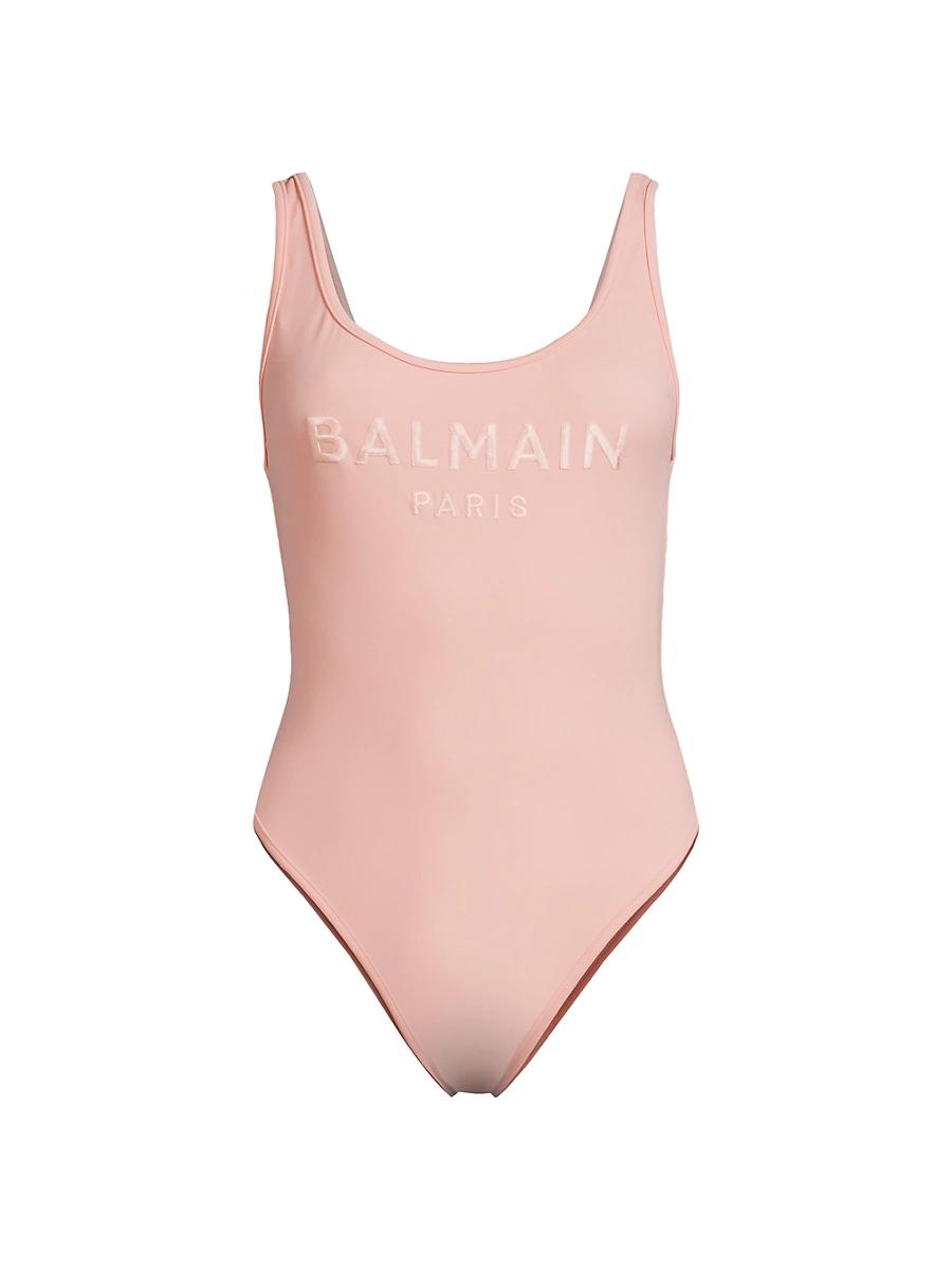 Womens Embroidery Logo One-Piece Swimsuit Product Image
