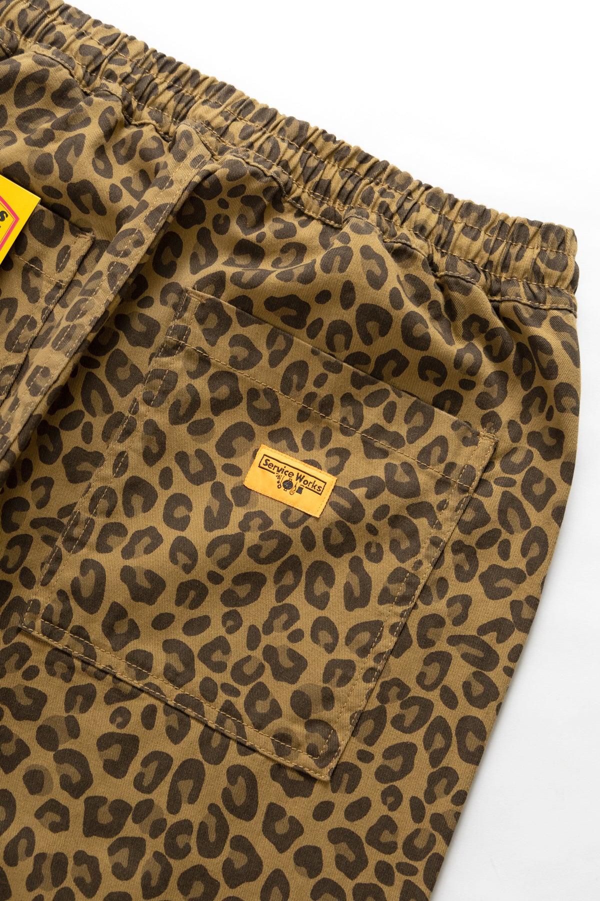 Patterned Chef Pants - Brown Leopard Product Image