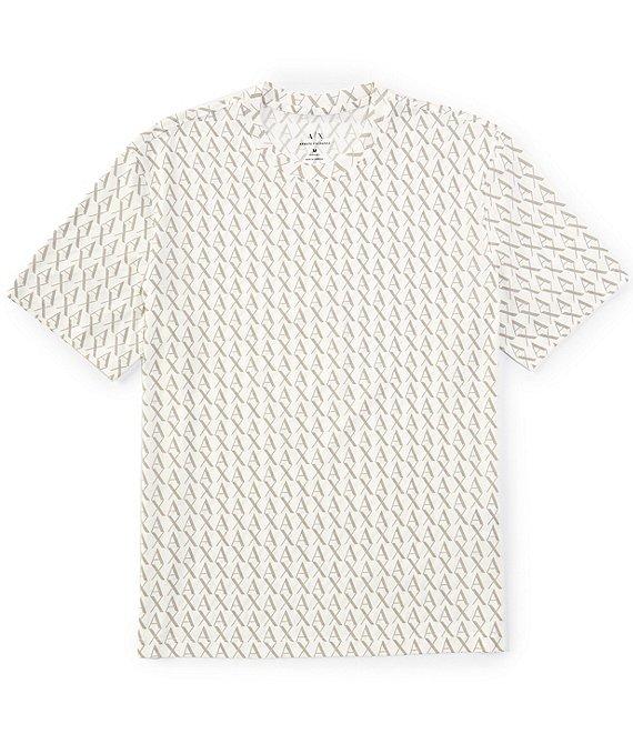 Armani Exchange Allover Signature Logo Print Short Sleeve T-Shirt Product Image