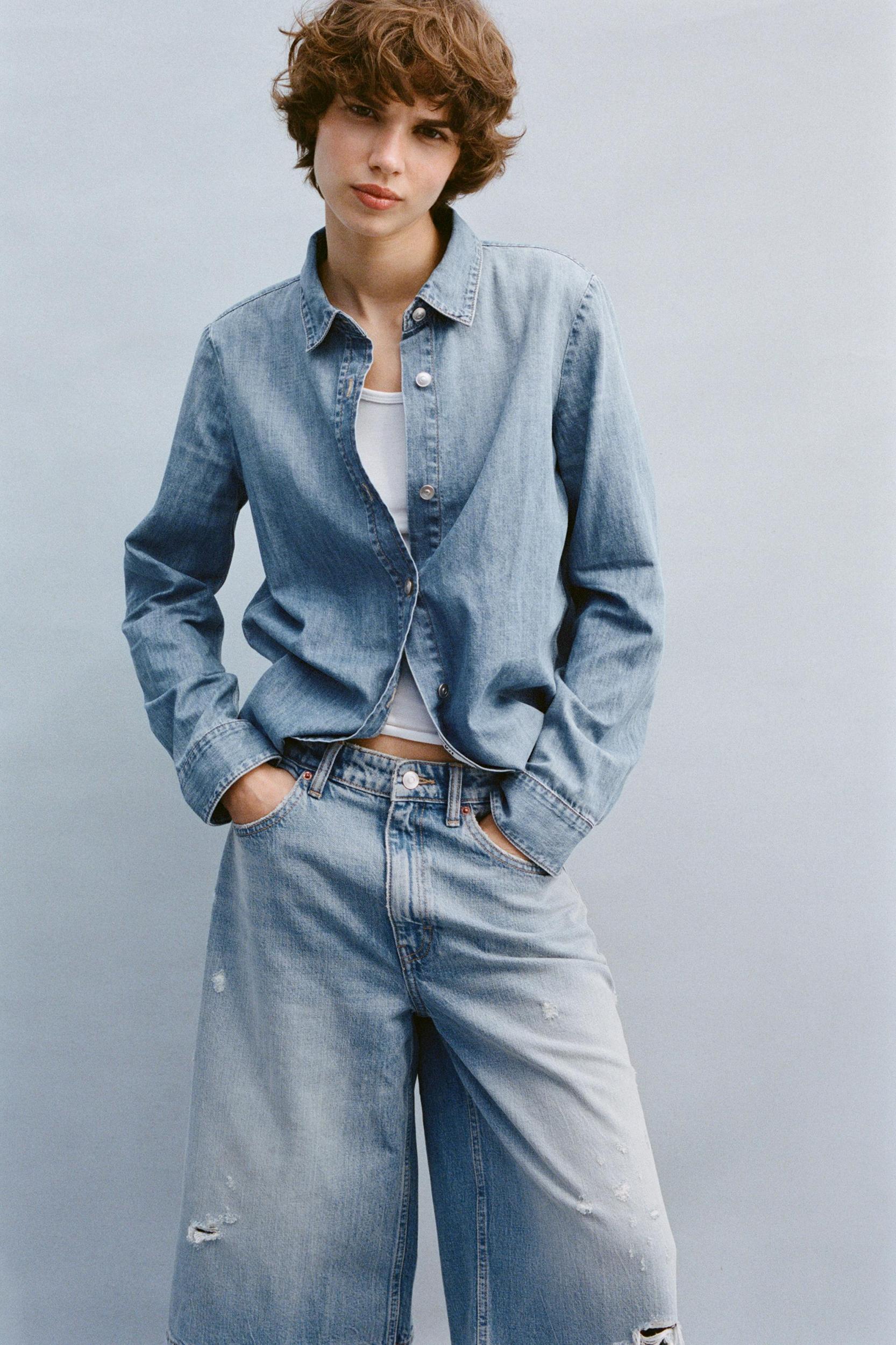 RIPPED BAGGY DENIM JORTS Product Image