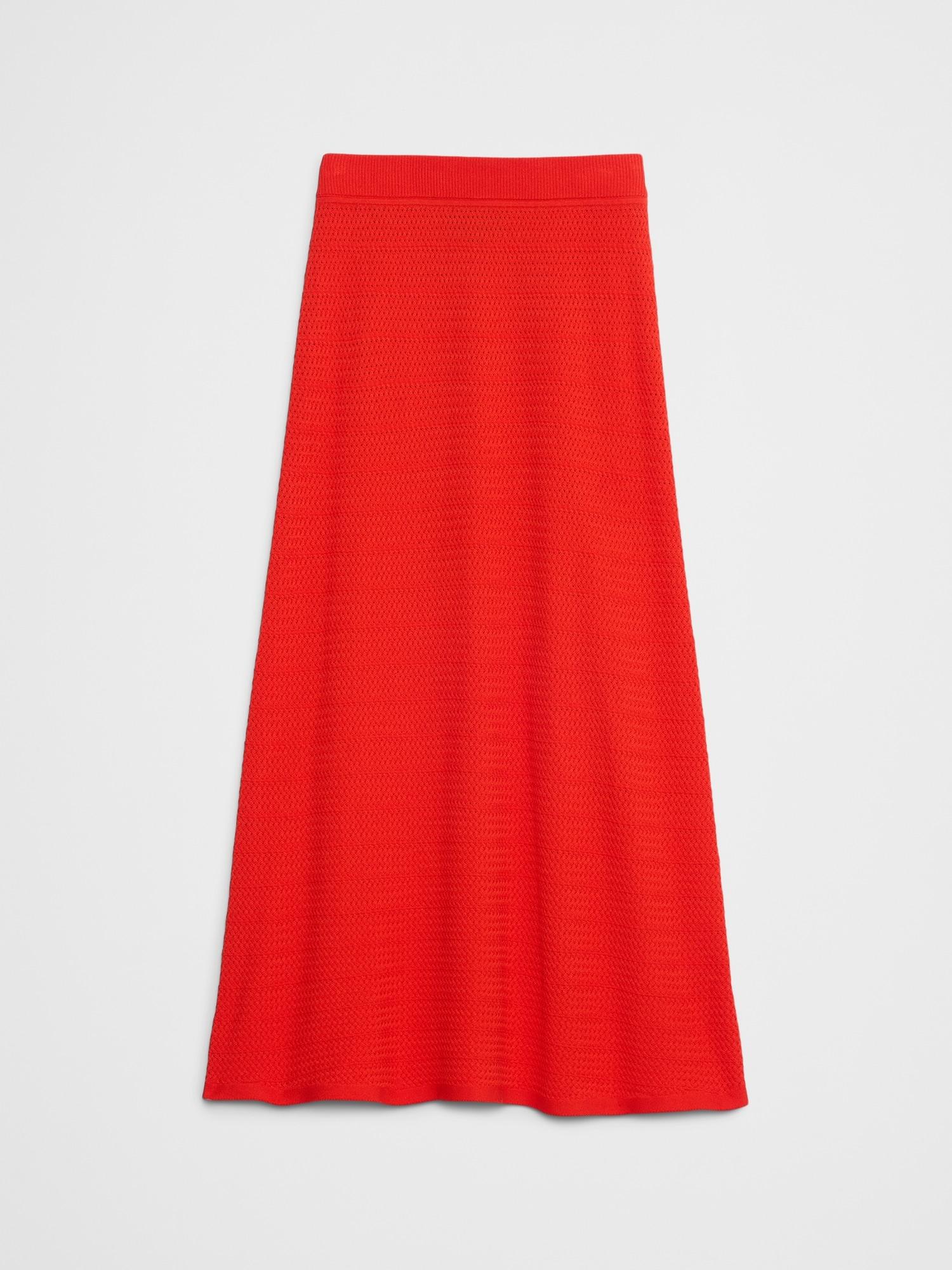 Textured Midi Sweater Skirt Product Image