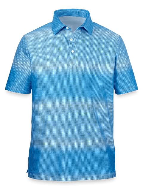 Performance Blend Three Button Polo - Blue Product Image