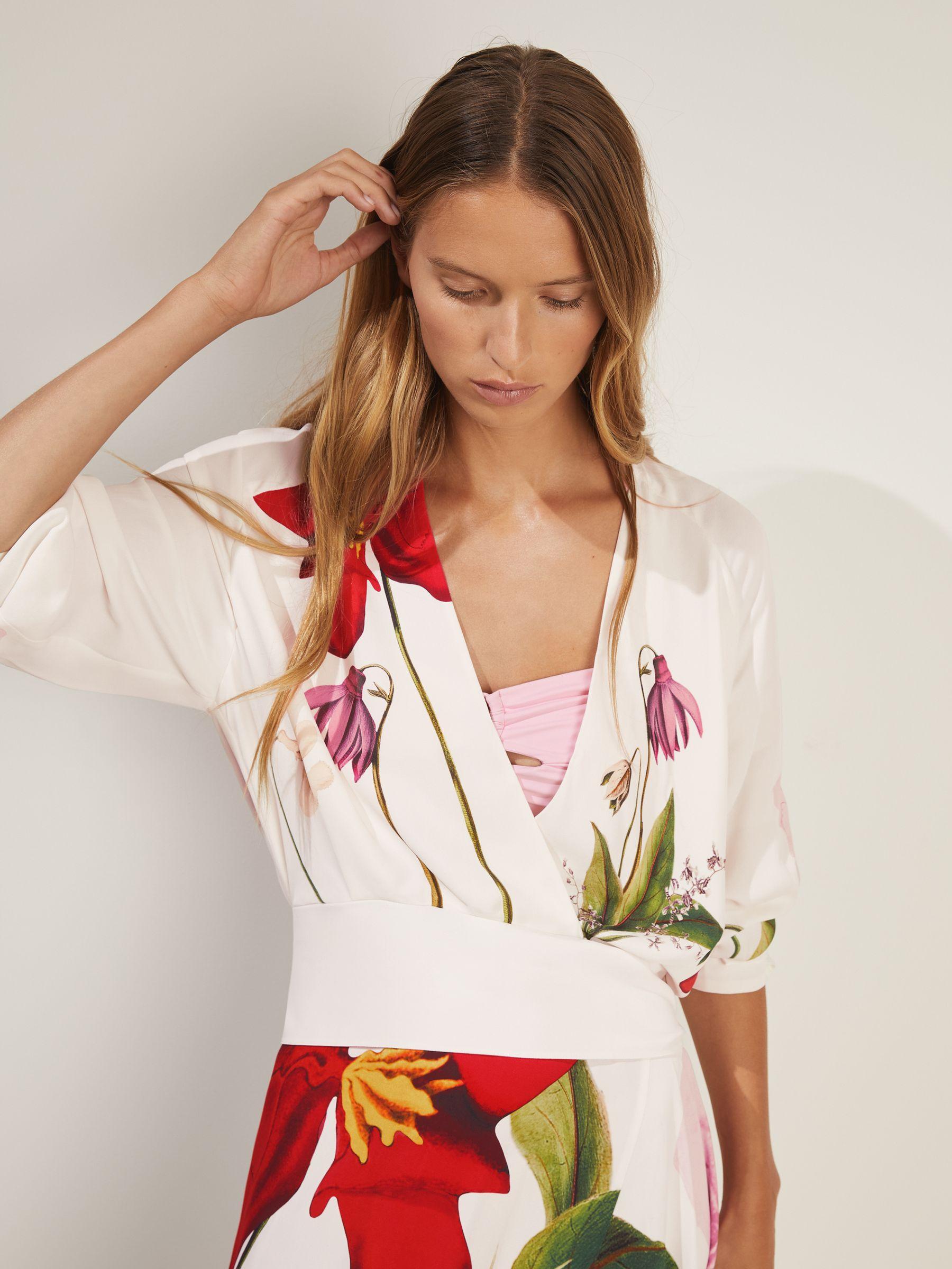 Reiss | NYBG Floral-Print Maxi Dress in Ivory Product Image