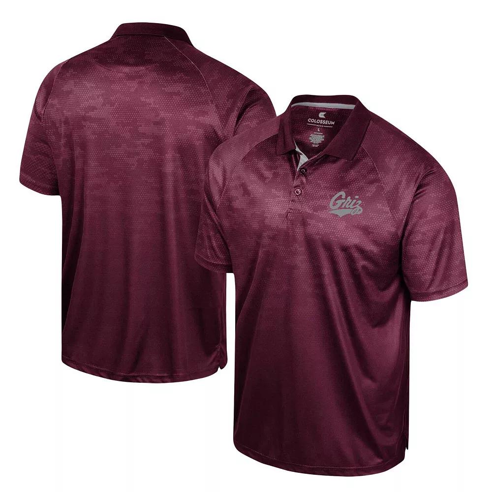 Men's Colosseum Maroon Montana Grizzlies Honeycomb Raglan Polo, Size: XL, Mon Red Product Image