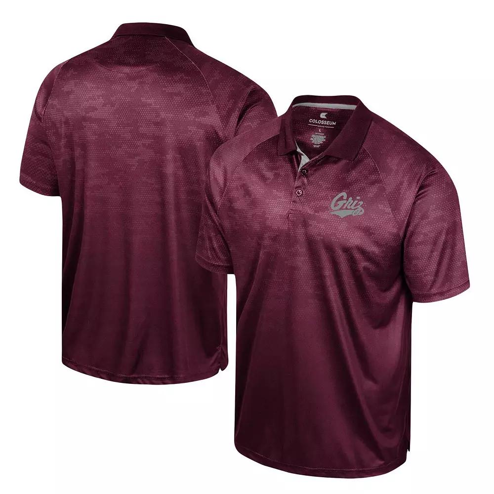 Men's Colosseum Maroon Montana Grizzlies Honeycomb Raglan Polo, Size: XL, Mon Red Product Image