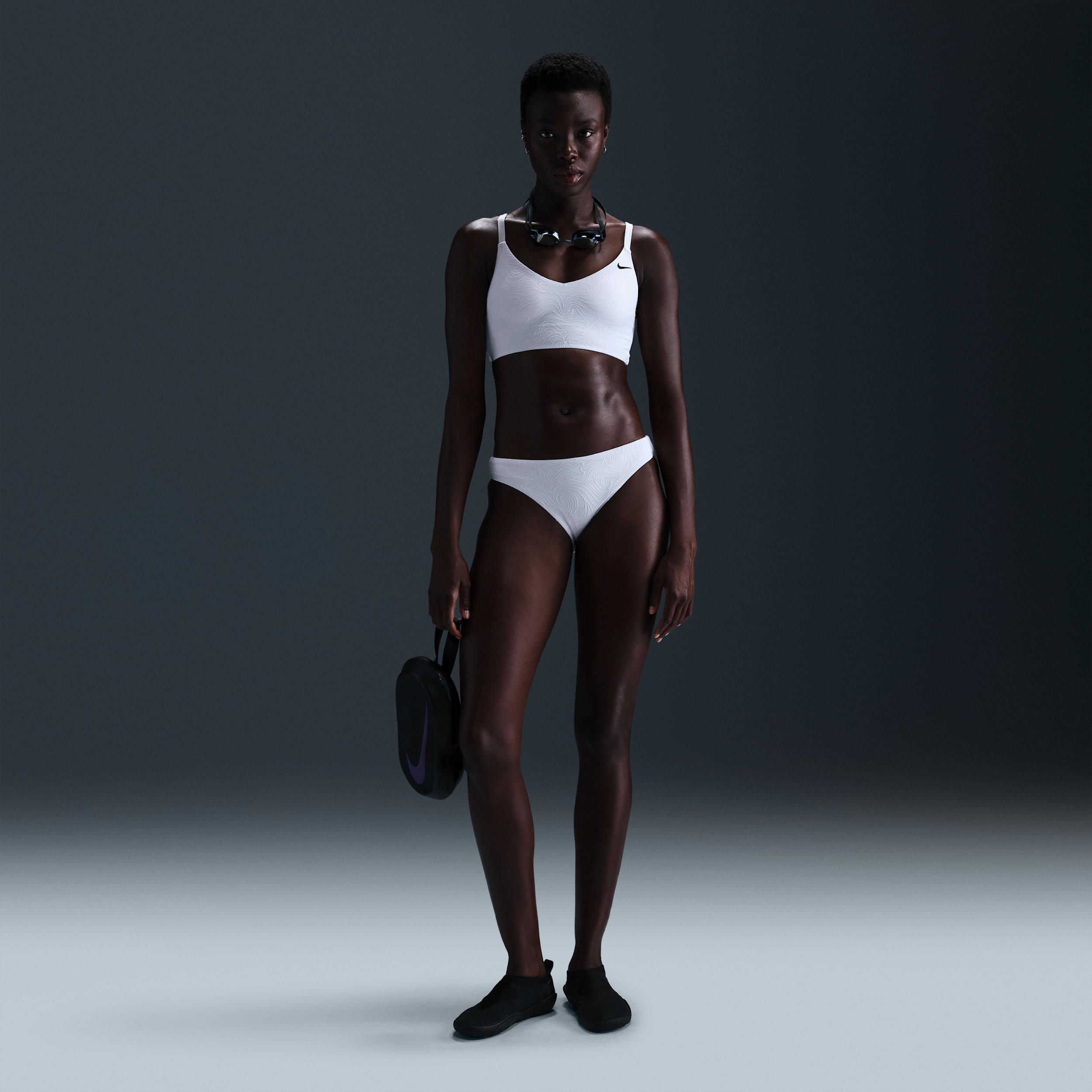 Nike Womens Swim Water Texture V-Neck Midkini | NESSF262-100 Product Image