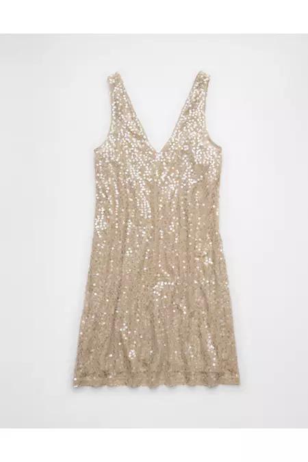 AE Sequin V-Neck Mini Slip Dress Womens Product Image