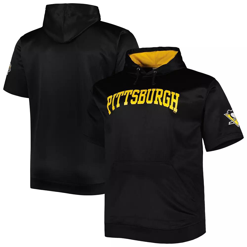 Men's Black Pittsburgh Penguins Big & Tall Logo Short Sleeve Hoodie,  Product Image