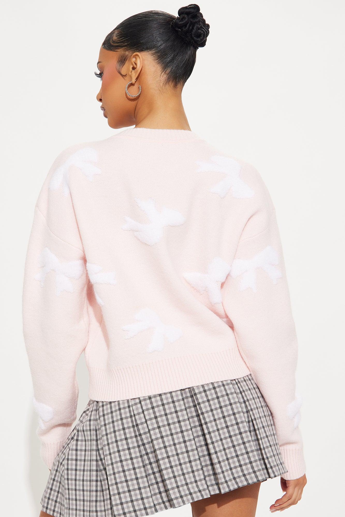 Blake Bow Sweater - Pink/combo Product Image