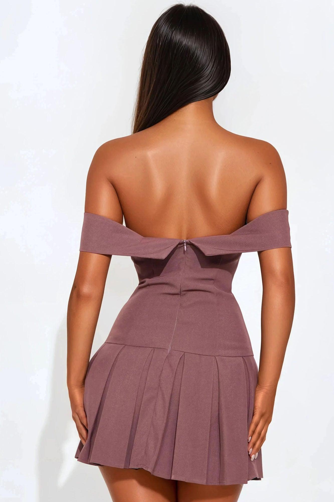 Amani Pleated Micro Mini Dress - Purple Product Image