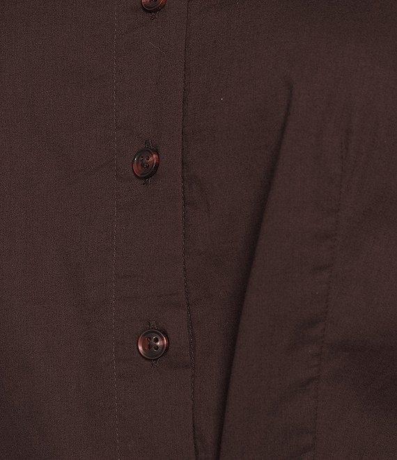 Anne Klein Sleeveless Cotton Poplin Tiered Midi Button Front Shirt Dress Product Image