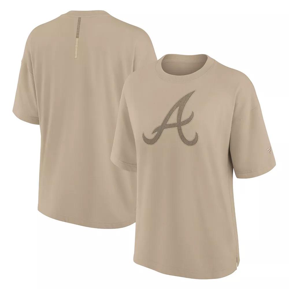 Women's Fanatics Signature Khaki Atlanta Braves Elements Oversized T-Shirt, Size: Medium, Beig K Product Image