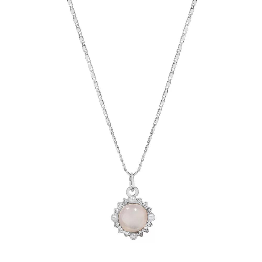 LC Lauren Conrad Simulated Pearl Halo Gem Starburst Pendant, Women's, Multi Product Image