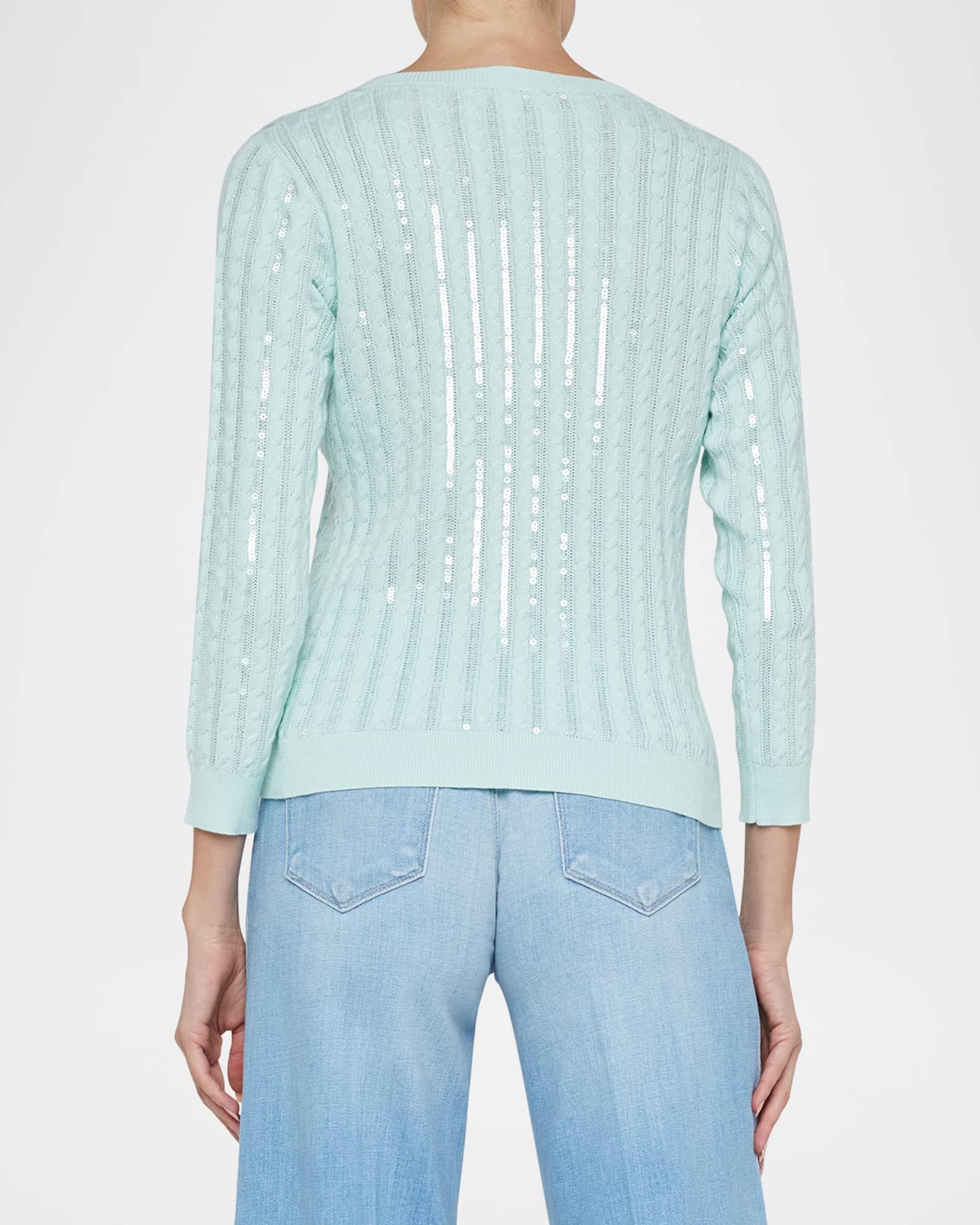 Trinity Sequin Cable-Knit Sweater Product Image