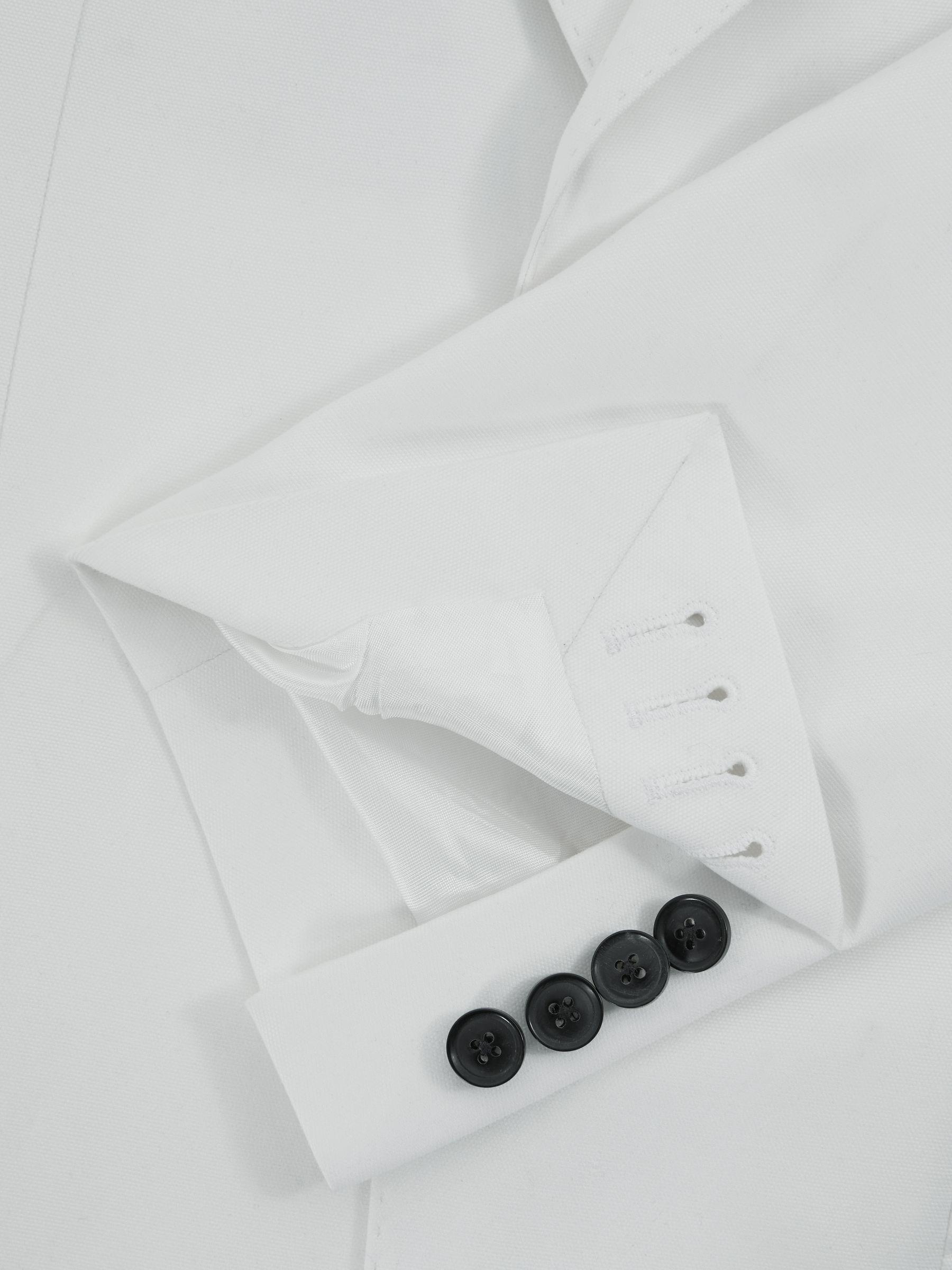 Atelier Sea Island Cotton Slim Fit Single Breasted Blazer in White Product Image