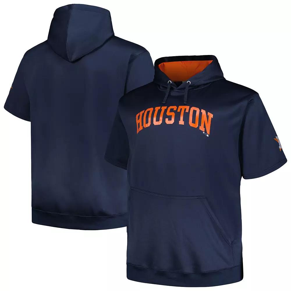 Men's Profile Navy Houston Astros Big & Tall Contrast Short Sleeve Pullover Hoodie,  Product Image