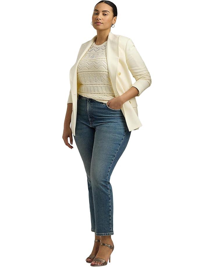 Plus Size Mid-Rise Straight Ankle Jeans Product Image