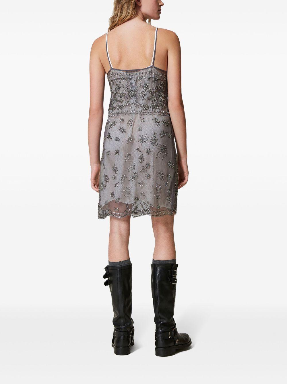 embroidered tulle mini dress  Product Image