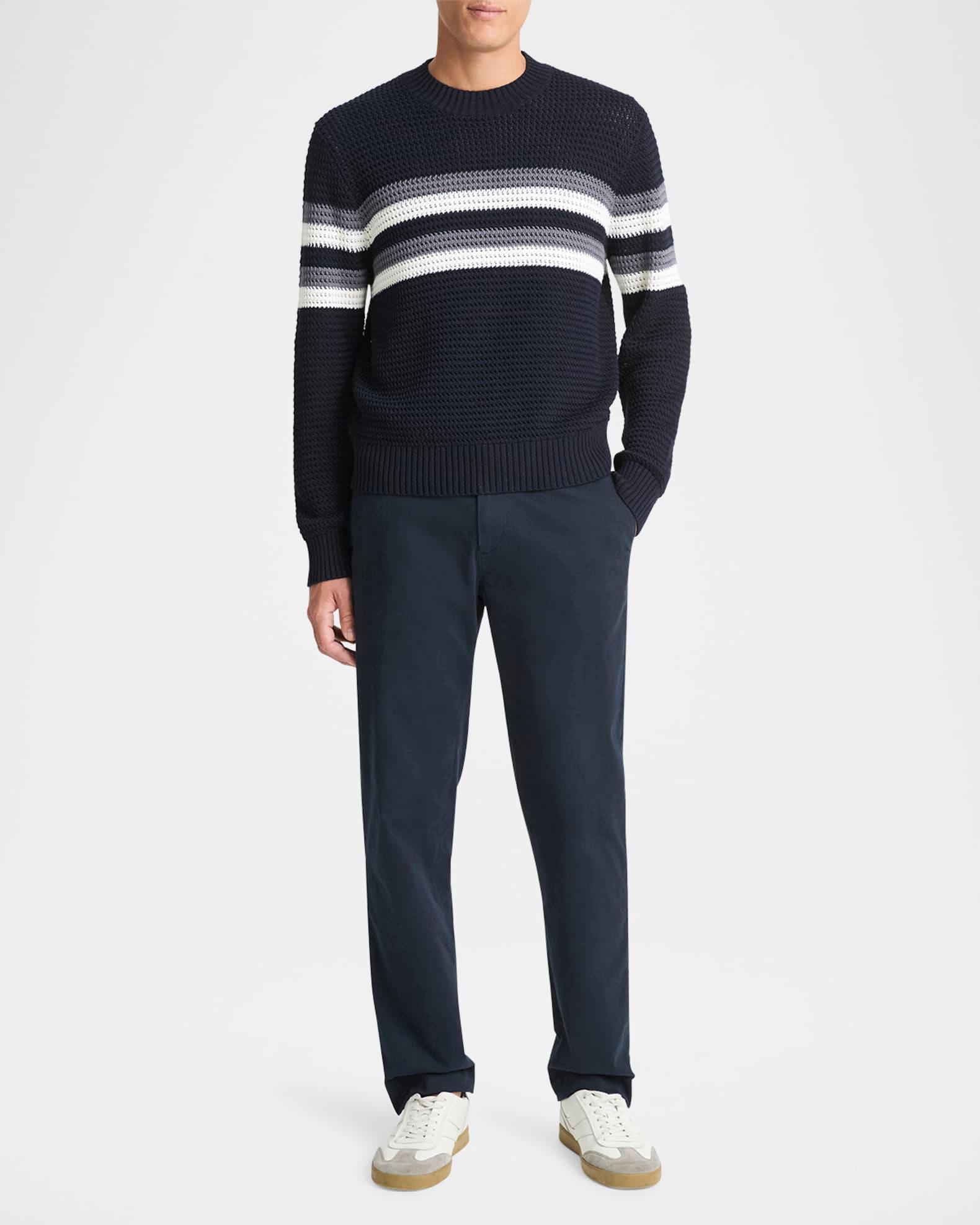 Men's Crochet Chest-Stripe T-Shirt  Product Image