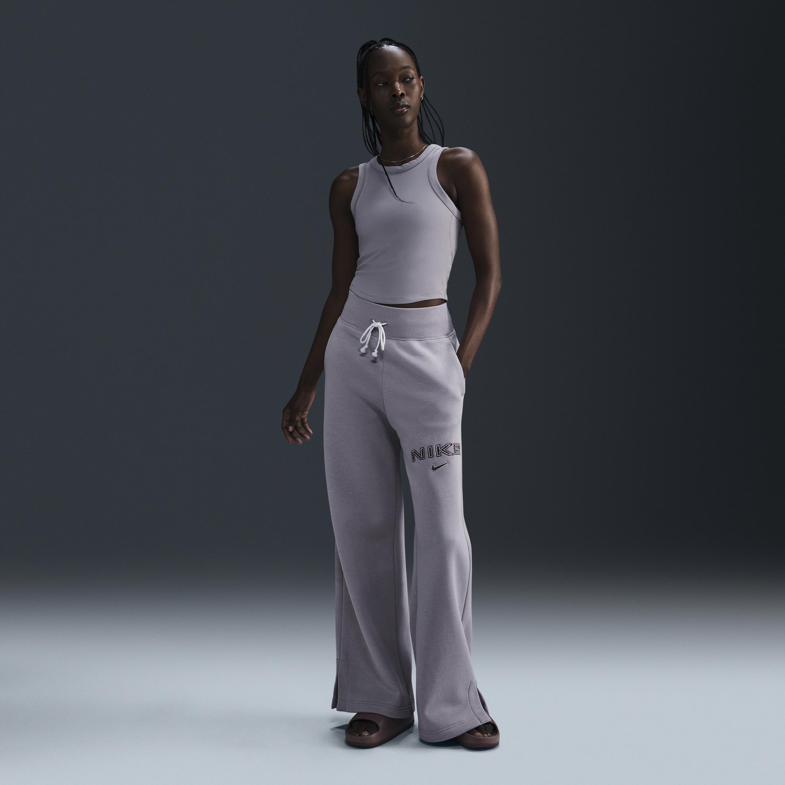 Women's Nike Sportswear Phoenix Fleece High-Waisted Wide-Leg Logo Pants Product Image