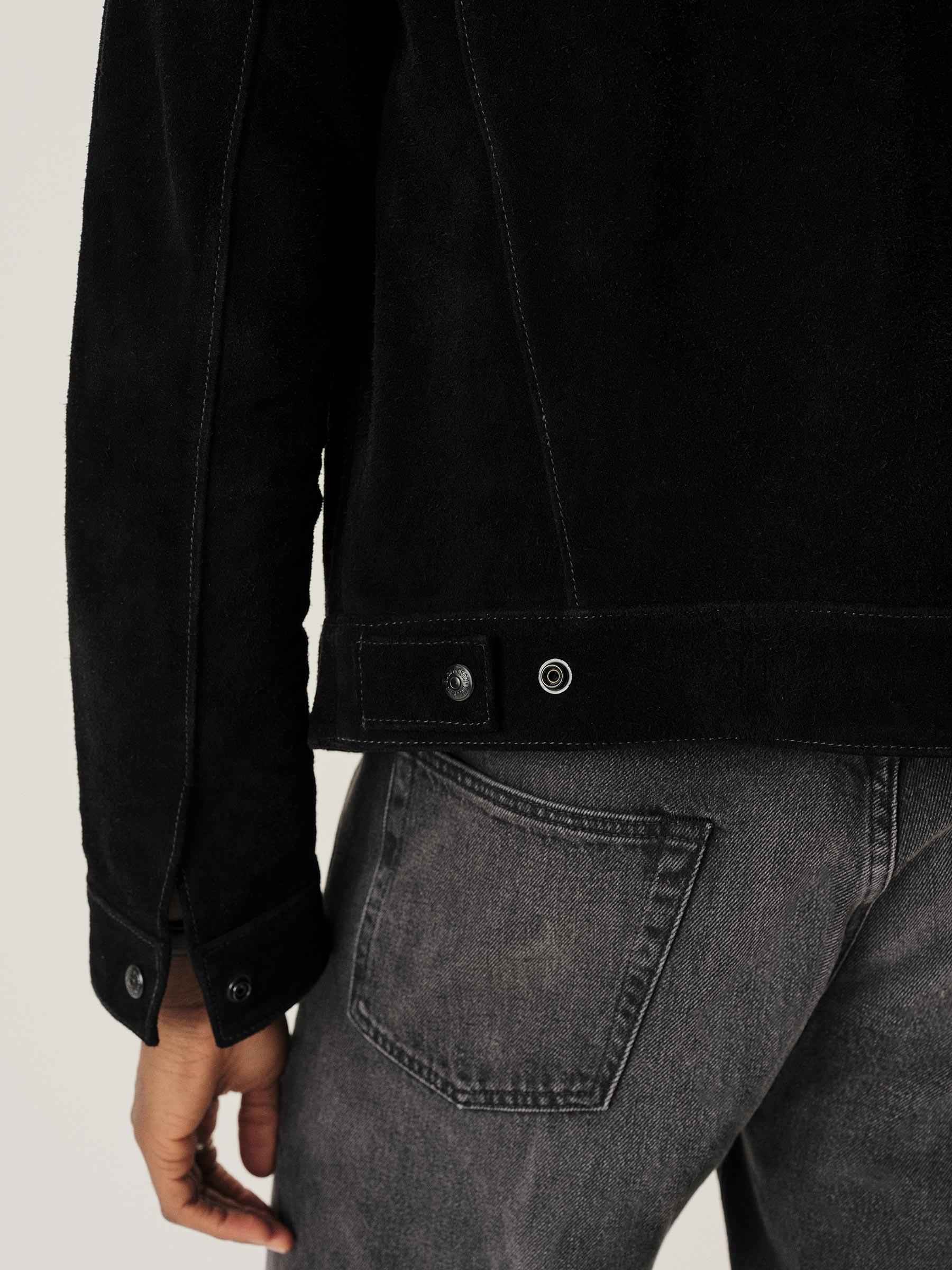 Black Rambler Suede Trucker Jacket Product Image