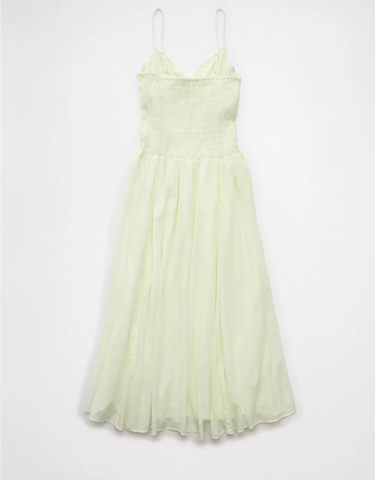 AE V-Neck Smocked Bodice Midi Dress Product Image