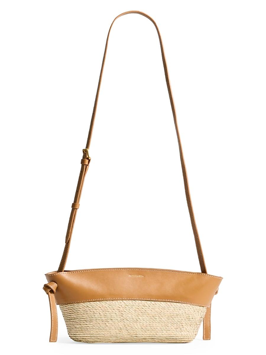 Womens Knot Palm Straw Crossbody Bag Product Image
