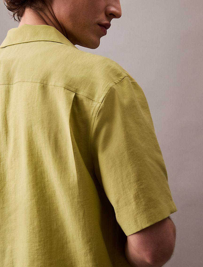 Lyocell Blend Relaxed Button-Down Shirt Product Image