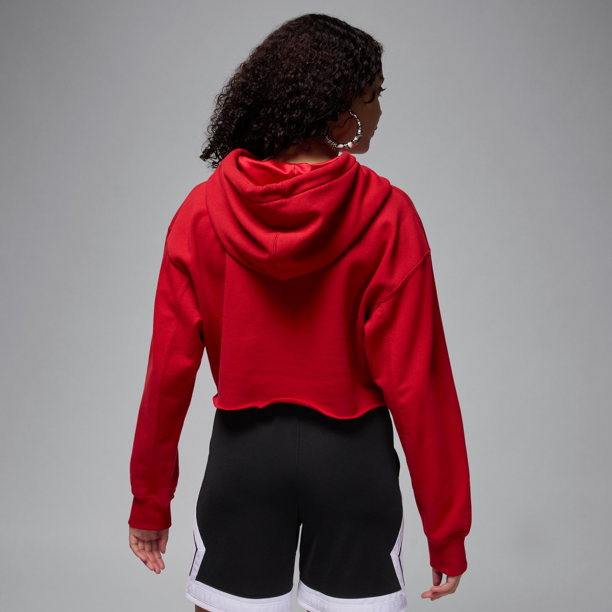 Women's Jordan Flight Fleece Cropped Satin-Lined Hoodie Product Image