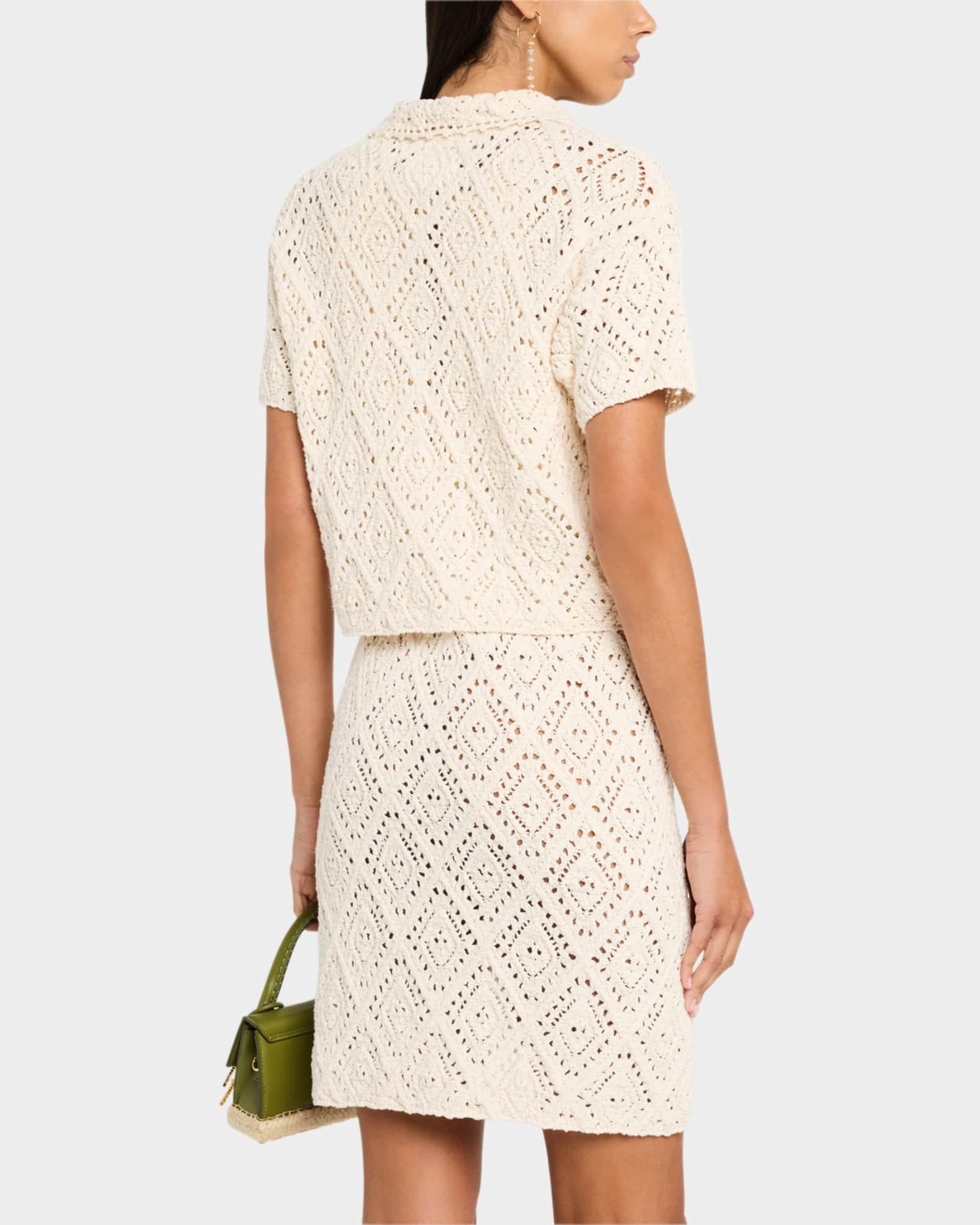 Emarya Pointelle-Knit Cotton Cardigan Product Image