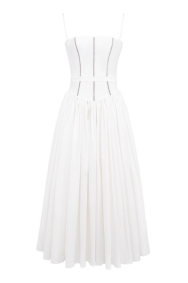 Ysabella  white cotton maxi sundress Product Image