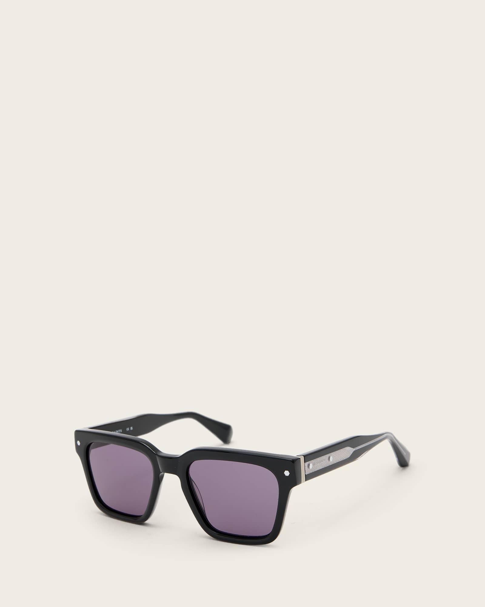 Suki Square Framed Sunglasses GLOSS BLACK | ALLSAINTS US Product Image