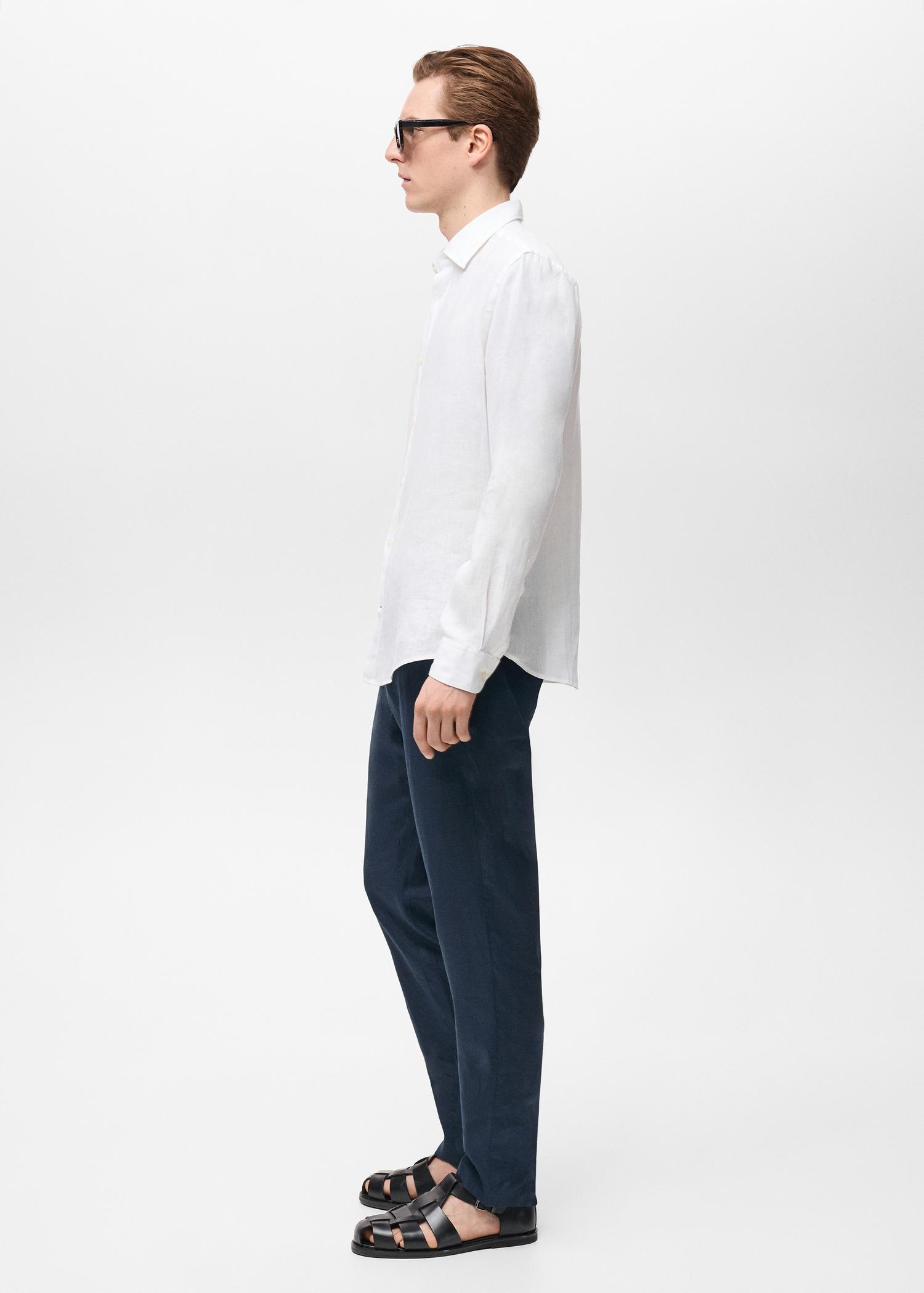 Linen 100% shirt - Men | MANGO USA Product Image