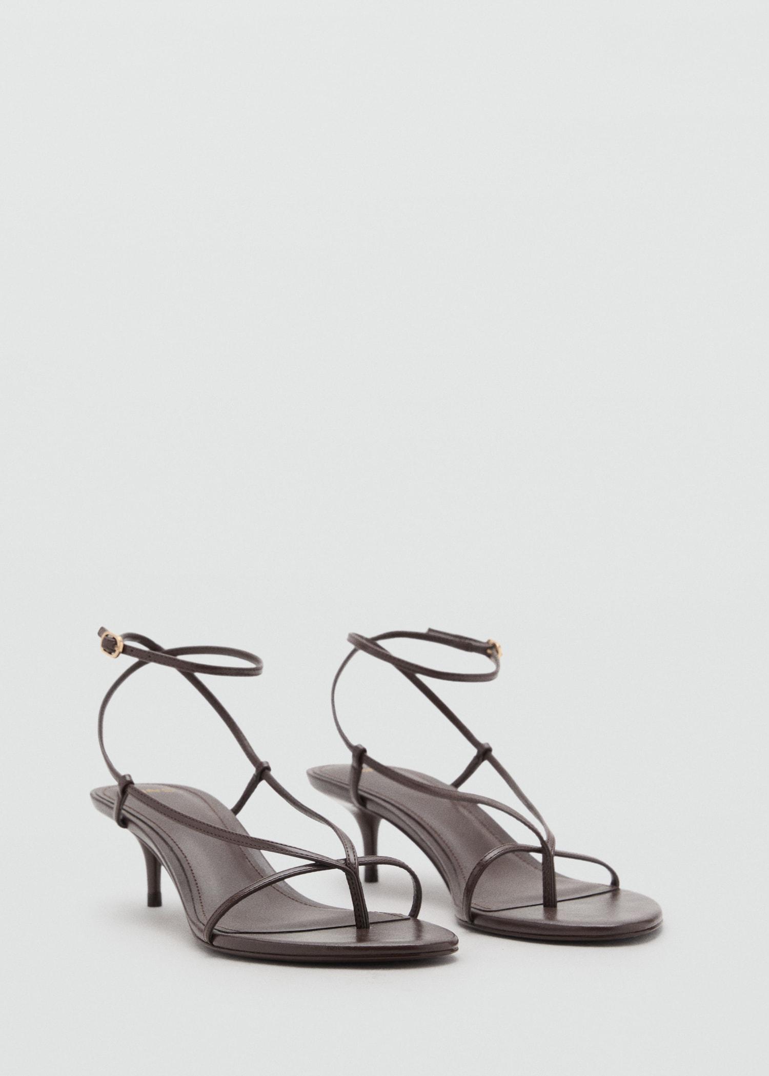 Heeled sandals with thin strap - Women | MANGO USA Product Image