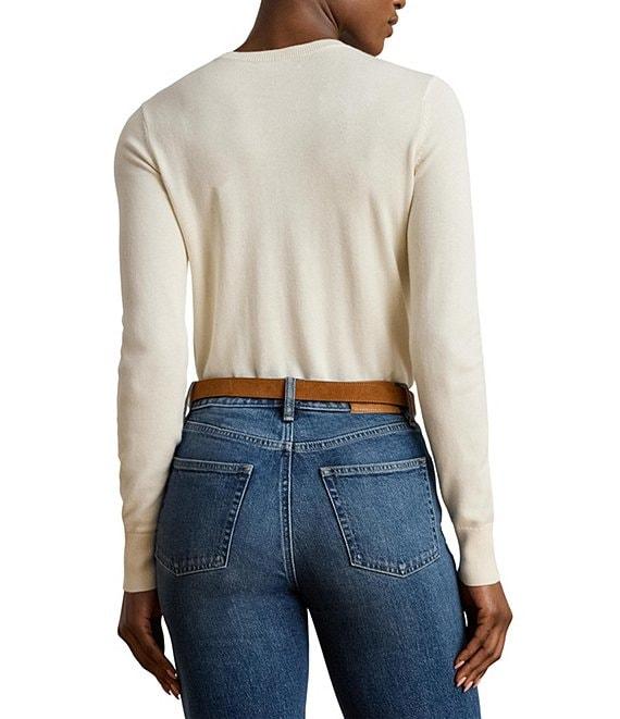 Lauren Ralph Lauren Soft Cotton Blend Crew Neck Long Sleeve Sweater Product Image