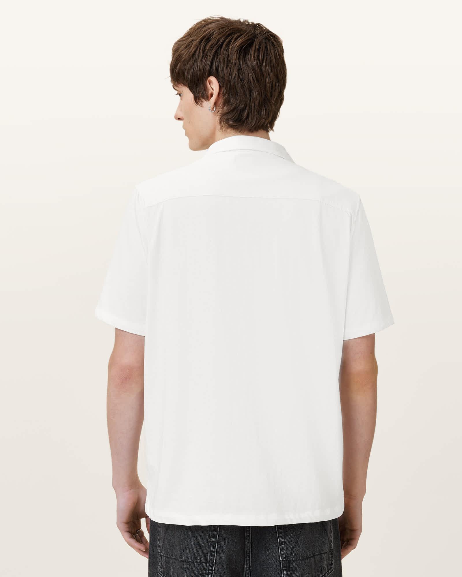 Hudson Relaxed Fit Ramskull Shirt CLIFF WHITE | ALLSAINTS US Product Image